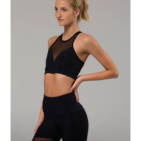 Onzie High Neck Mesh Sports Bra S/M - Magenta - Picture 2 of 8